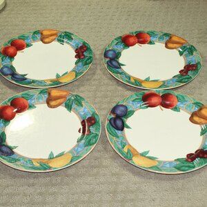 Set of 4 Victoria & Beale Casual Forbidden Fruit 10.5" Dinner Plates 9024